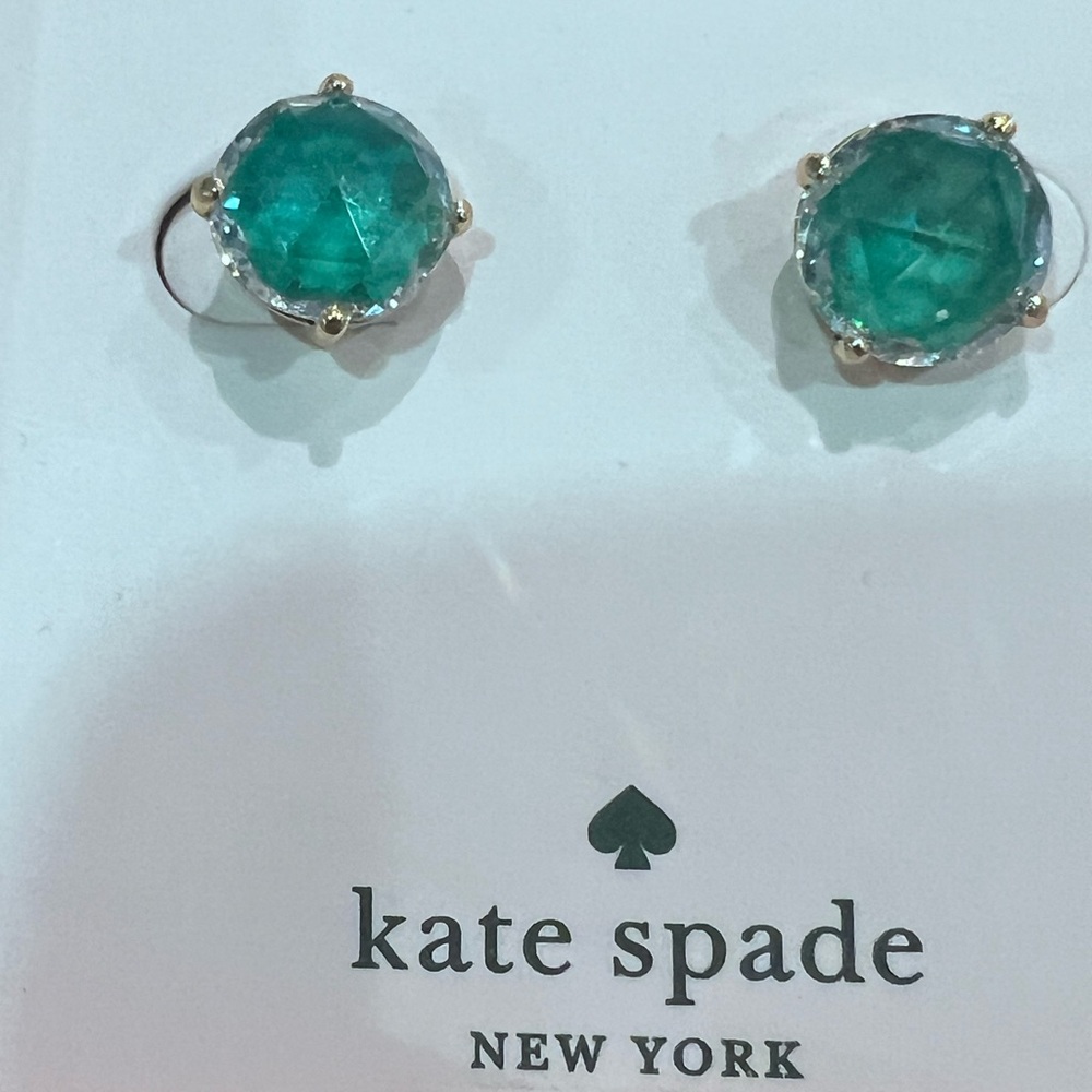 Kate Spade Green Cubic Zirconia Stud - Picture 3 of 5